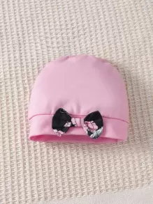 Baby Girl Floral Print Contrast Binding Bow Front Jumpsuit - Black - View 4