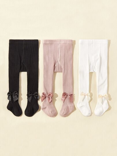 3 pares de mallas ajustadas para niñas, pantalones térmicos de punto para bebés, mallas para niñas para primavera, otoño e invierno