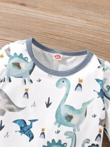 Baby Boy Dinosaur Print Jumpsuit - Multicolor - View 6