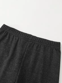 Conjunto de pijama impreso de expresión para niños preadolescentes con ajuste apretado - Multicolor - Ver 7