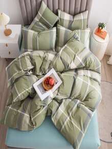 Set colcha sin relleno con patrón de cuadros - Multicolor - Ver 1