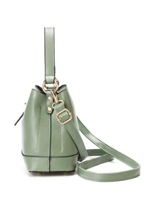 扭鎖頂部單條提帶方包 - 綠色 - 查看 3