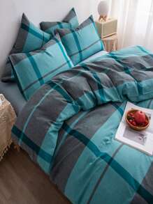 Set colcha sin relleno con patrón de cuadros - Multicolor - Ver 2