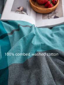 Set colcha sin relleno con patrón de cuadros - Multicolor - Ver 4