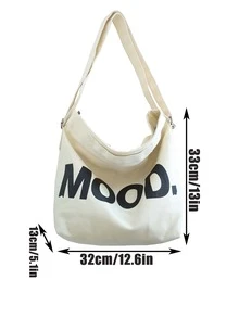 Estudiantes de secundaria Universidad Estudiante de primer año Bolso bandolera multifuncional Bolso bandolera Bolso casual Hombres Carta Gráfico Lona Hobo Bolso, Bolso Mochila para viajes, Universidad, Aire libre, Deportes, Viaje - Beis - Ver 3