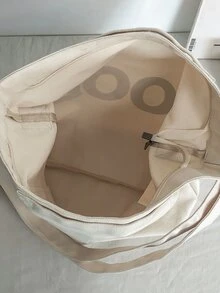 Estudiantes de secundaria Universidad Estudiante de primer año Bolso bandolera multifuncional Bolso bandolera Bolso casual Hombres Carta Gráfico Lona Hobo Bolso, Bolso Mochila para viajes, Universidad, Aire libre, Deportes, Viaje - Beis - Ver 5