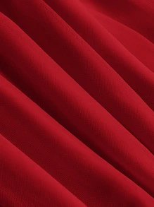 SHEIN MOD Vestido de tirantes con diseño de diamante de imitación fruncido - Rojo - Ver 5