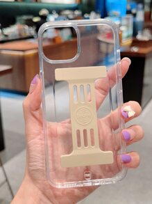 Plain Phone Case With Wristband Holder - Beige - View 2