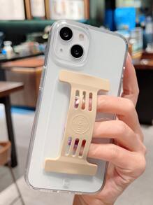 Plain Phone Case With Wristband Holder - Beige - View 3