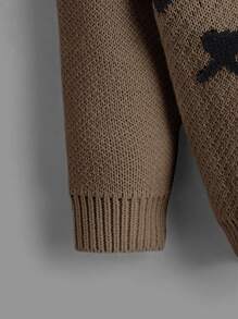 Toddler Boys Bear Pattern Jumper - Brown - View 3
