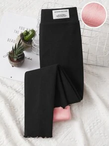 SHEIN Essnce Chi tiết Patched thư Thắt lưng băng rộng Quần - màu đen - Xem 1