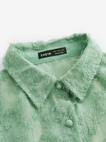 BizChic 提花燈籠袖雪紡襯衫