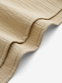 BizChic Lapel Neck Fold Pleated Shirt Dress