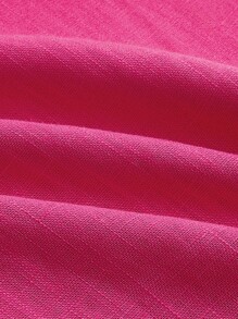 SHEIN Privé Đan chéo phía sau Cắt chóp Cami & Chi tiết nếp Quần Trang phục làm việc - Màu Hồng Tươi - Xem 4