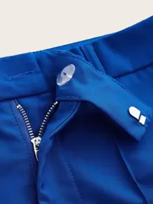 BizChic High Waist Seam Detail Slant Pockets Pants Workwear - Royal Blue - View 6