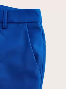 BizChic High Waist Seam Detail Slant Pockets Pants Workwear - Royal Blue - View 7