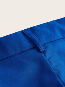 BizChic High Waist Seam Detail Slant Pockets Pants Workwear - Royal Blue - View 8