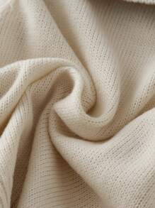 Niñitas Jersey con bordado floral ribete con fruncido - Beis - Ver 3