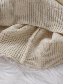 Niñitas Jersey con bordado floral ribete con fruncido - Beis - Ver 6