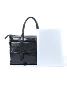 Men Pocket Front Tote Bag - Black - View 3
