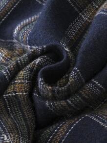 Chicas Camiseta de cuello alto & Vestido overol con estampado de cuadros ribete con fruncido - Multicolor - Ver 3