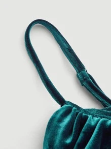 SHEIN MOD 挖肩前短後長上衣 - 墨綠色 - 查看 3