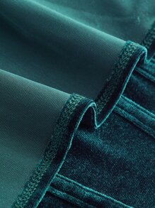 SHEIN MOD 挖肩前短後長上衣 - 墨綠色 - 查看 4