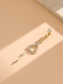 Rhinestone Heart Decor Navel Belly Cuff Unisex Fashion Punk Body Piercing Jewelry Valentines,Mom,Mother,Mother's Day,Gift