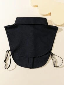 1入裝黑色雪紗尖領可拆式衣領 - 黑色 - 查看 2