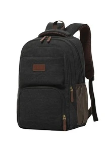 Men Letter Patch Decor Mesh Panel Casual Daypack - Black - View 3