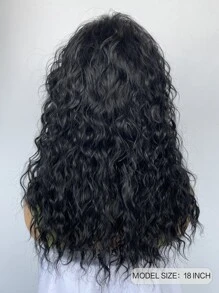 中等卷人造假髮帶劉海 - 黑色 - 查看 6