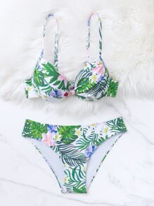 Tropical Underwire Summer Beach Bikini Set - Multicolor - View 8