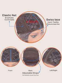 13*4.5*1 蕾丝前长波浪合成假发 - 彩色 - 查看 5