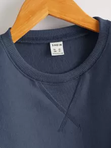 SHEIN 男童休闲纯色圆领卫衣，秋季款