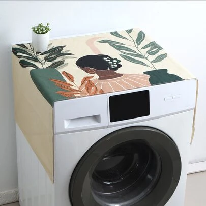 This One-Piece Green Plant Leaf Pattern Washing Machine Dust Cover Can Effectively Prevent Dust And Stains. The Material Is Polyester, Which, Although Not Waterproof, Can Prevent Dust And Stains. It Is Also A Decorative Dust Cover That Is Convenient To Use And Clean.