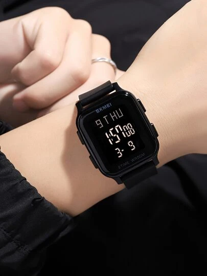 Skmei 男士方形多功能防水數字手錶