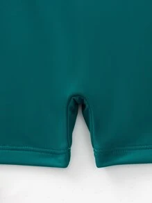 SHEIN Swim Summer Beach Ring Linked Cross Back One Piece Swimsuit - Teal Blue - View 7