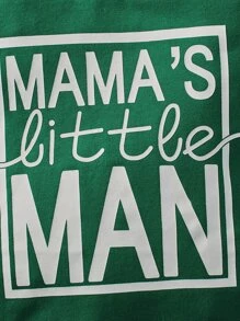 SHEIN Baby Boy Letter Graphic Tee - Dark Green - View 3