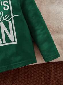 SHEIN Baby Boy Letter Graphic Tee - Dark Green - View 4