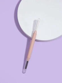 1支双头钢针睫毛梳，带眉梳、眉刷、眼影刷、螺旋刷、睫毛刷 - 藕粉色 - 查看 2