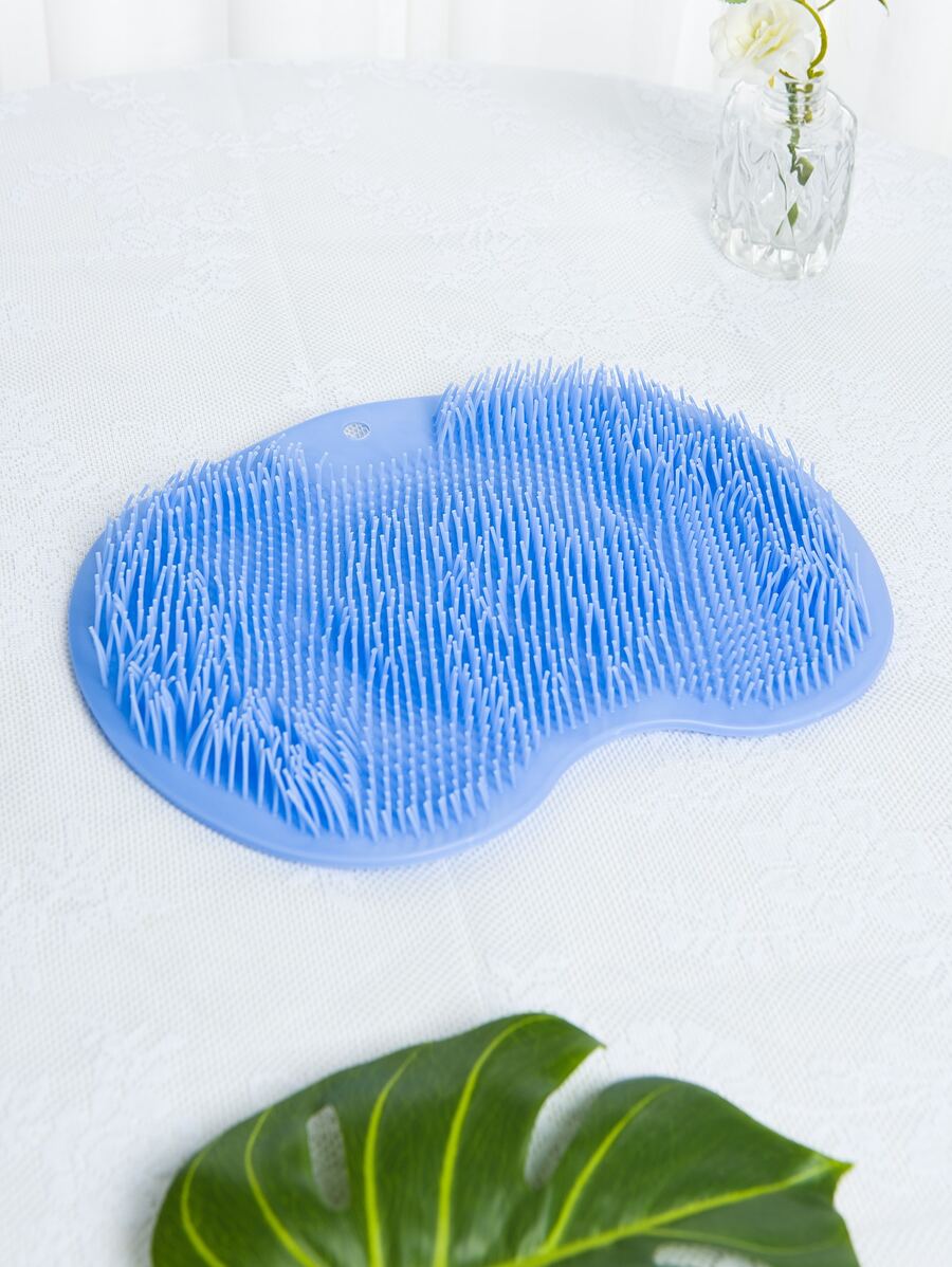 去角質淋浴按摩產品刮刀浴室防滑浴室毯後按摩刷矽膠腳水洗身體清潔洗澡工具 - 藍色 - 查看 1