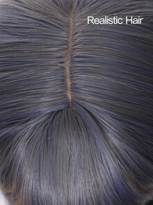 Tóc giả tổng hợp dài thẳng có tóc mái - Màu dương cầm - Xem 5