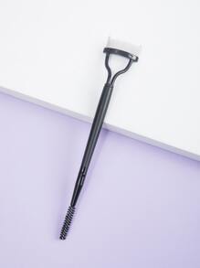 Double-ended Two-in-one Steel Needle Eyelash Comb, 1 Eyelash Comb + Eyebrow Comb - Black - View 2