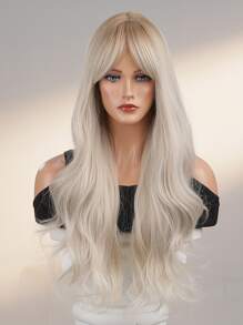 HAIRCUBE 28 英寸金色黑色漸變劉海長捲髮美麗時尚女式合成假髮 - 彩色 - 查看 6