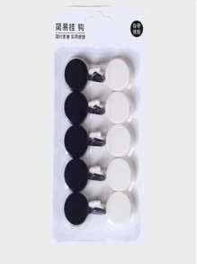 10入組自粘牆面掛鉤強的不附帶鑽孔外套包浴室門廚房巾衣架掛鉤家庭收納配件 - 彩色 - 查看 5