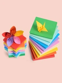 100pcs Random Color Origami Paper - Multicolor - View 2