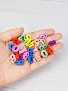 100入組彩色木製數字裝飾品，撒花裝飾品，派對配件，桌面展示配件 - 彩色 - 查看 2