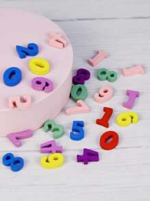 100入組彩色木製數字裝飾品，撒花裝飾品，派對配件，桌面展示配件 - 彩色 - 查看 4