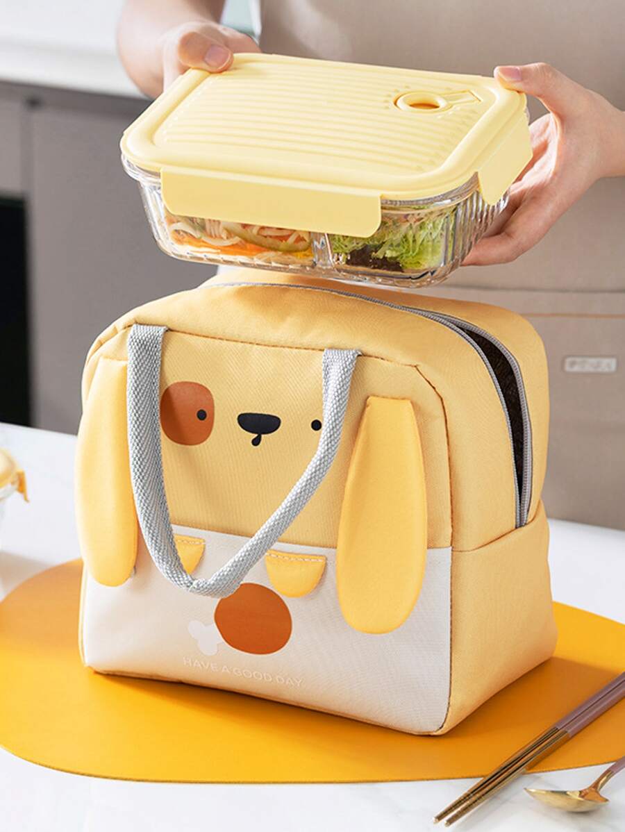 1 pieza Bolsa térmica con estampado de dibujos animados - Amarillo - Ver 1