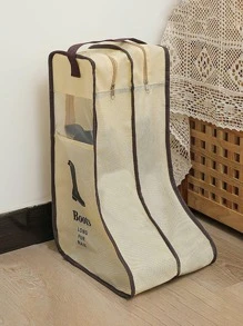 1 pieza Bolsa de almacenaje de zapatos portátil - Beis - Ver 1